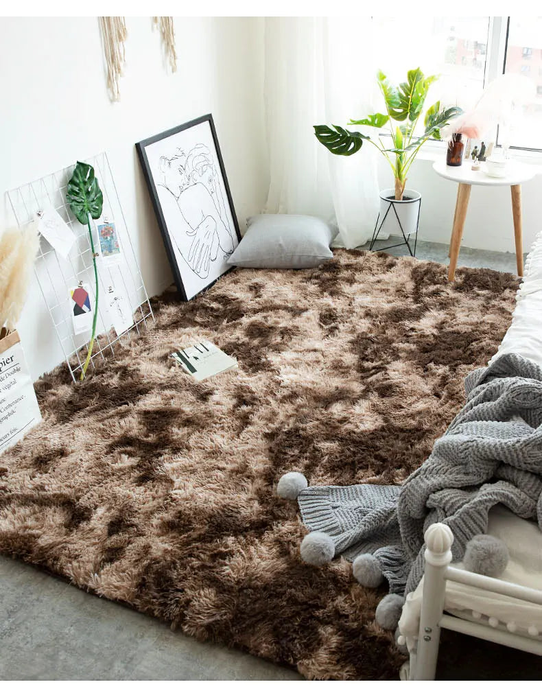 Fluffy Large Carpet Living Room Plush Lounge Rug 