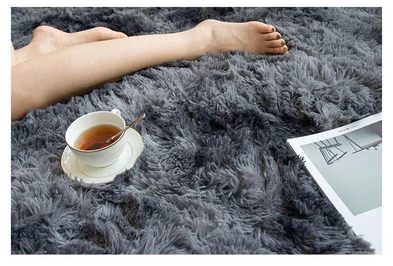 Fluffy Large Carpet Living Room Plush Lounge Rug 