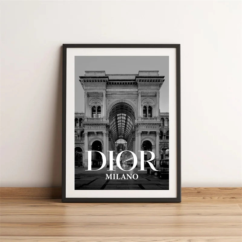 Black and White City Architecture Wall Art