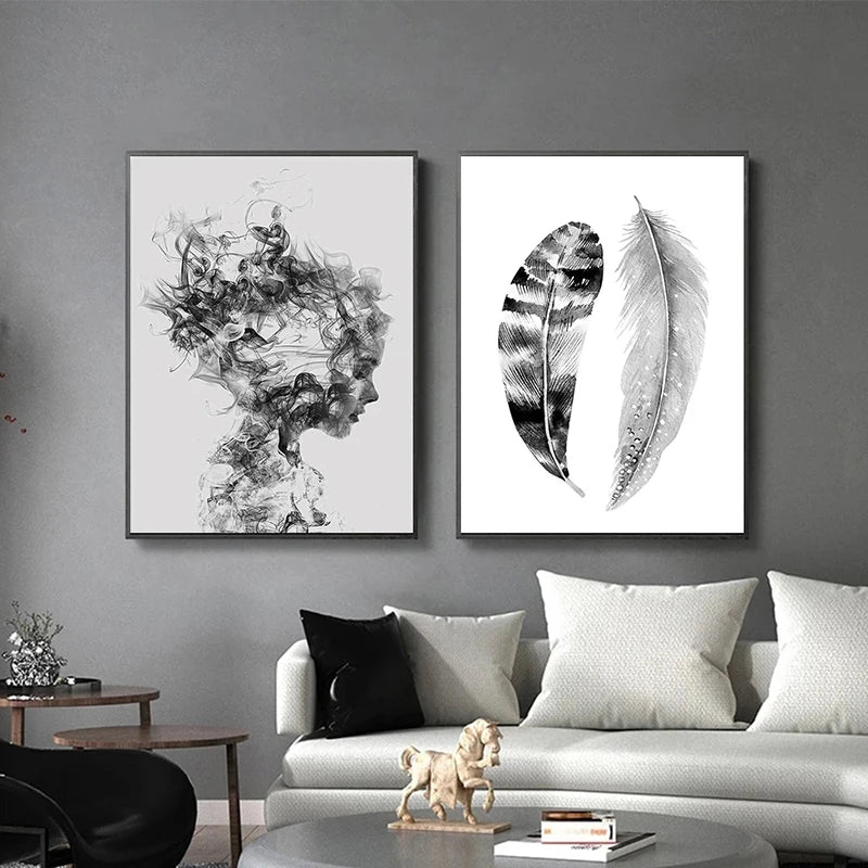 Abstract Feather Modern Nordic Wall Art