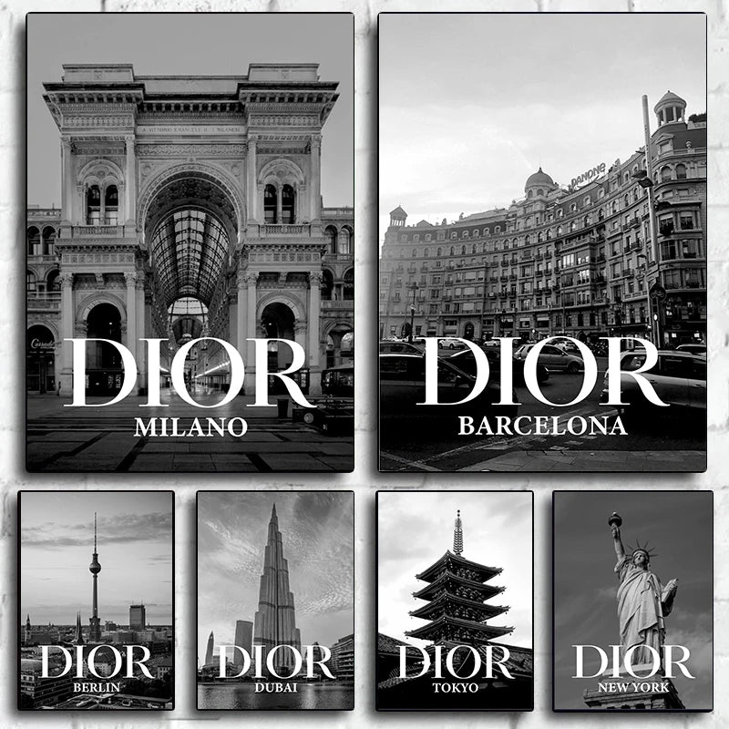 Black and White City Architecture Wall Art