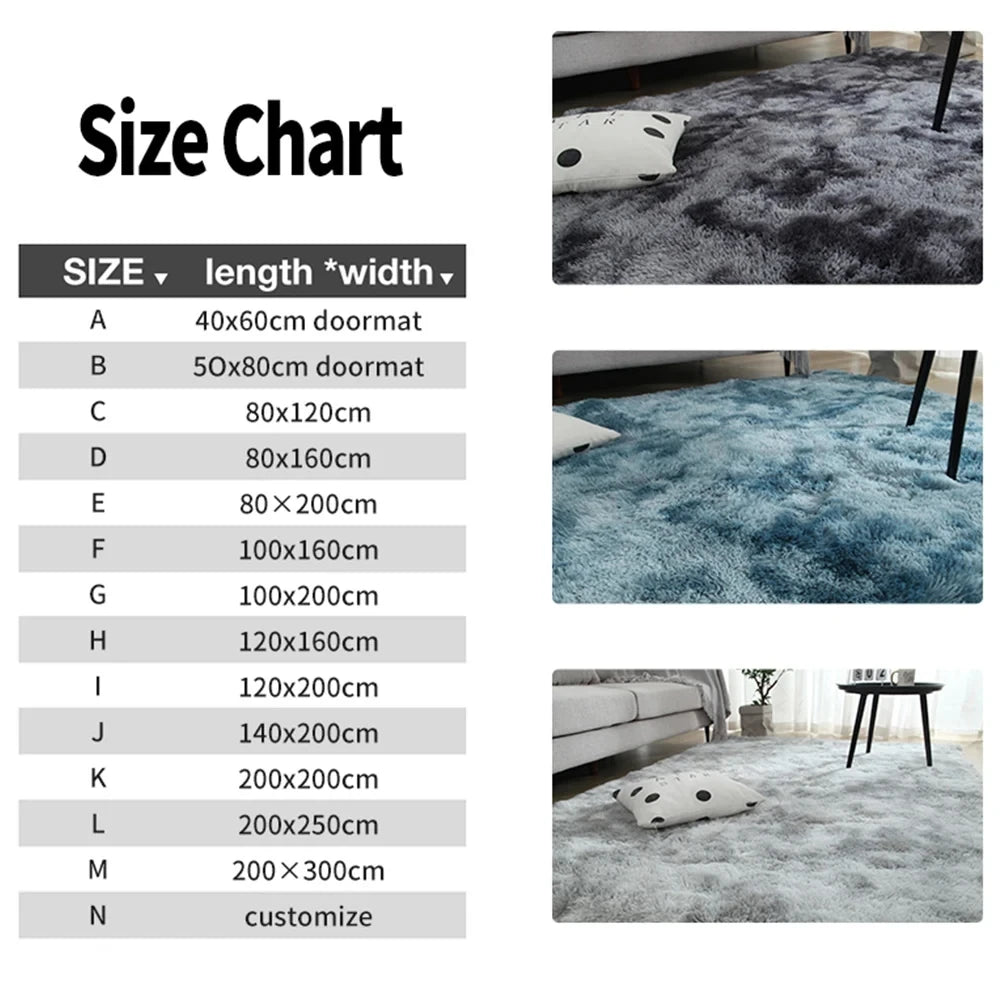 Fluffy Large Carpet Living Room Plush Lounge Rug 