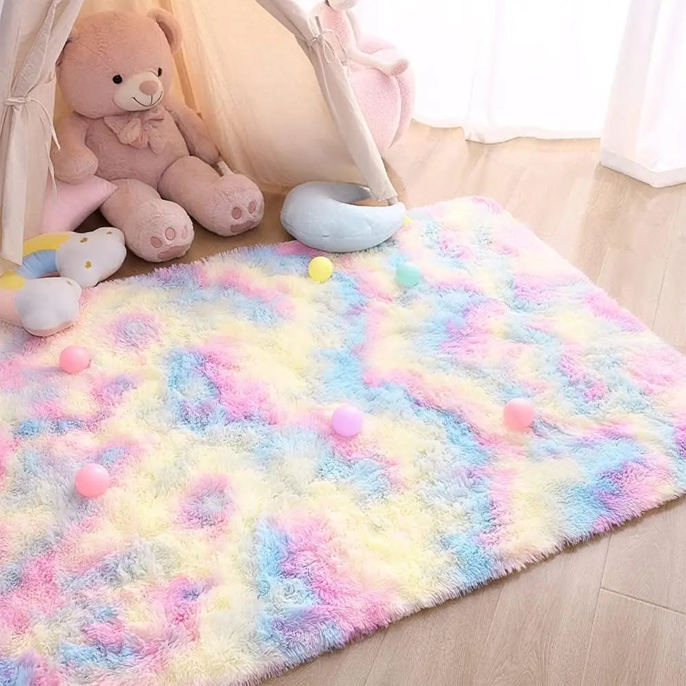 Fluffy Large Carpet Living Room Plush Lounge Rug 