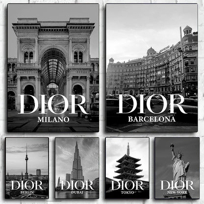 Black and White City Architecture Wall Art