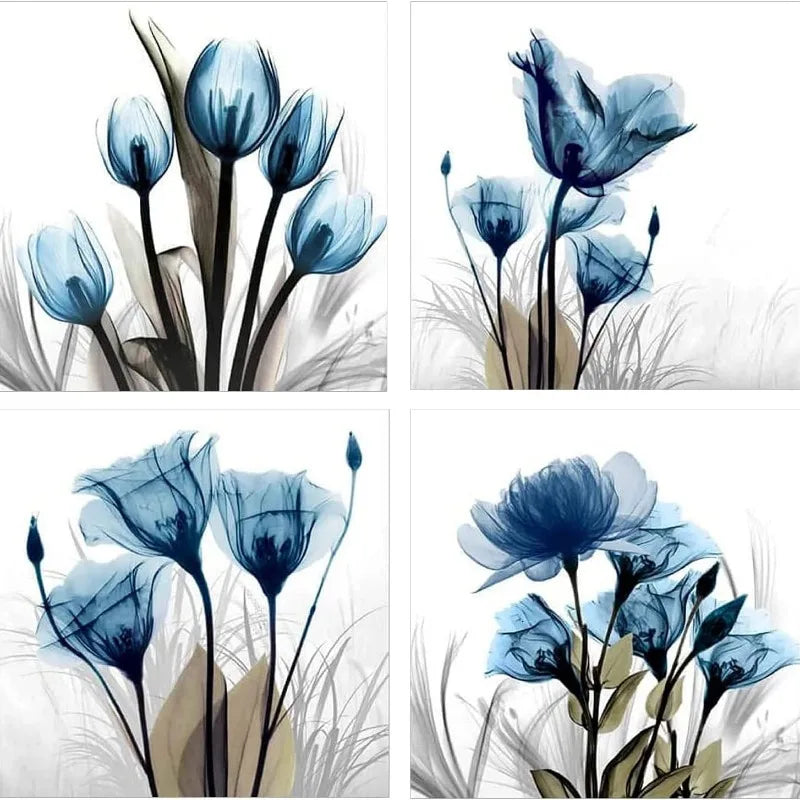 Blue Rose Modern Art
